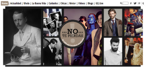 Un fragmento de la página de inicio de la web de la revista GQ: ¿dónde están los textos?