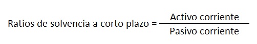 Formula ratios de solvencia a corto plazo