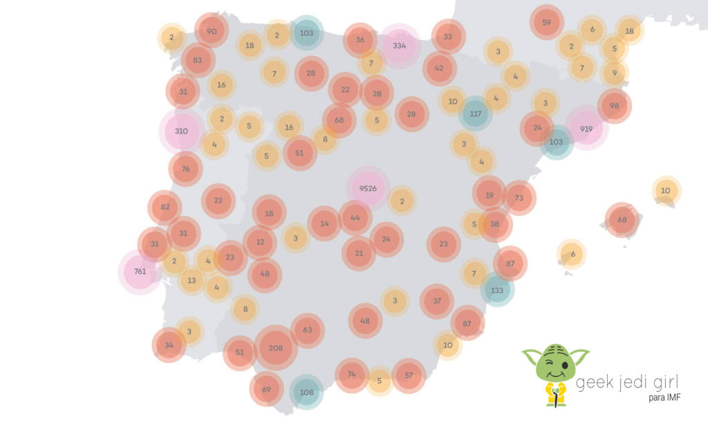 Mapa de los ciberataques en España (vía Tecnología/El País)
