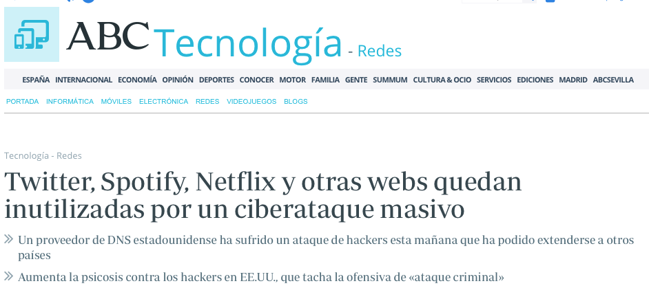 Ciberataque masivo en redes sociales