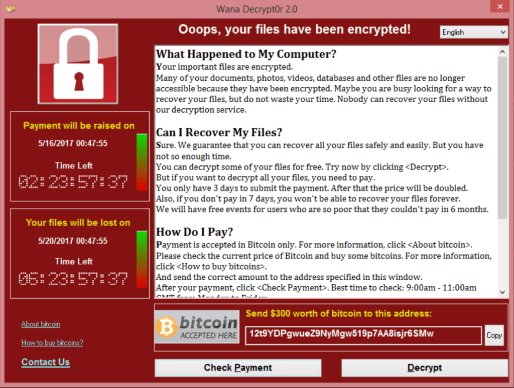 Wannacry ataque mundial